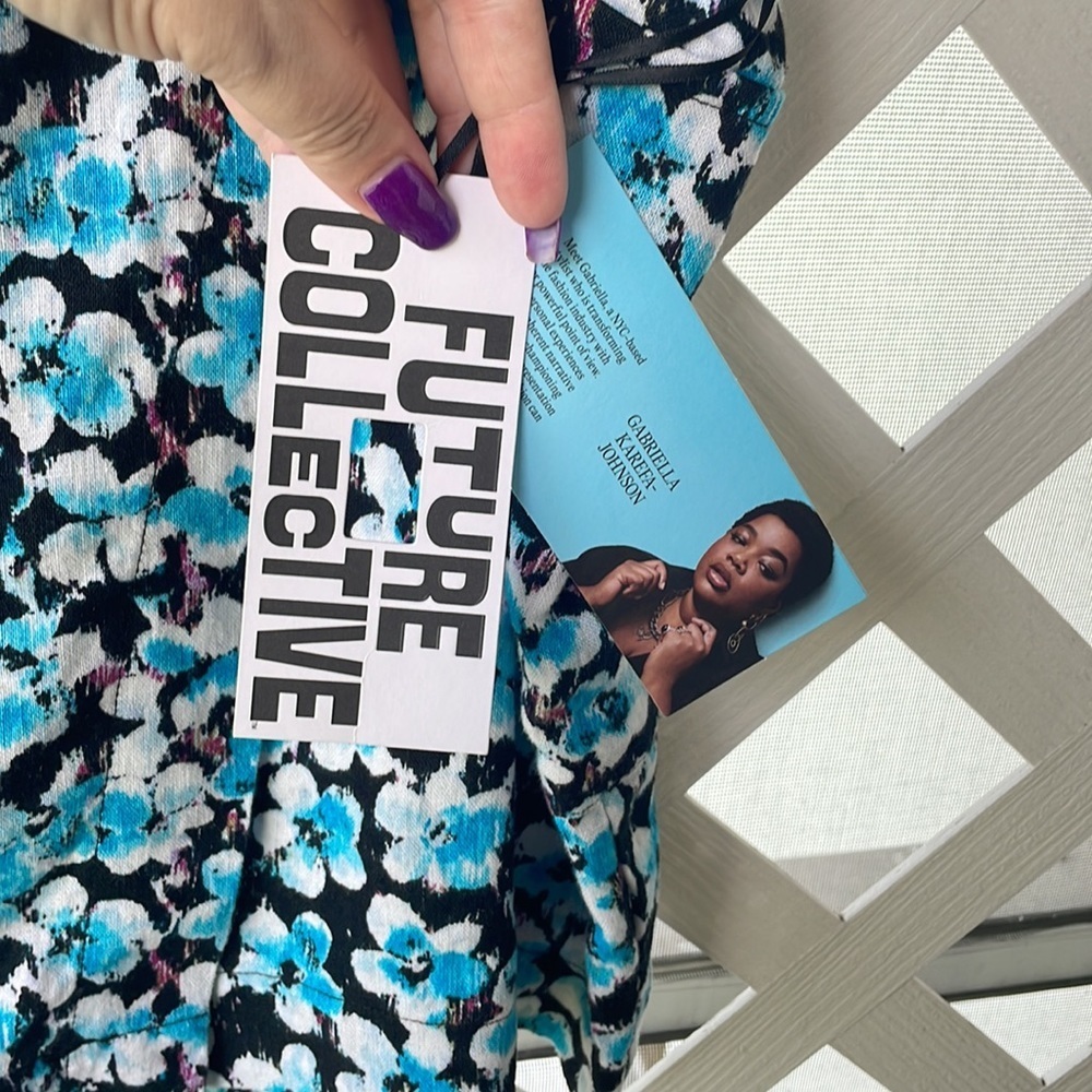 Future Collective Blue Ditsy Floral Print Cargo Skirt - Picture 10 of 12